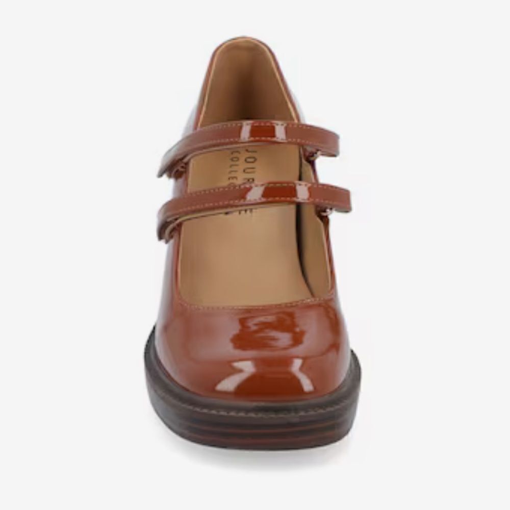 Journee Collection Shasta Platform Pump in Cognac - Picture 4 of 9